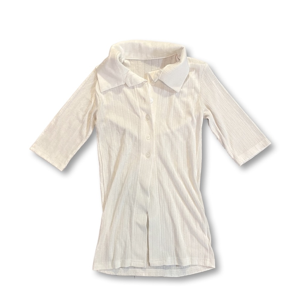 TheOpen Product White Buttoned Top